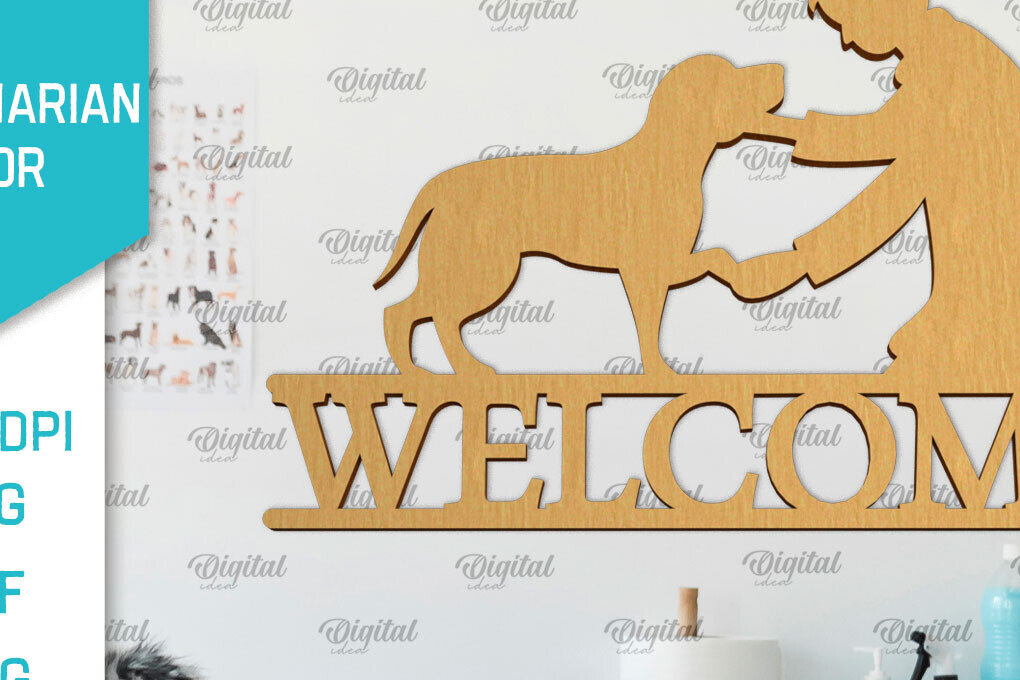 Σετ των 2 Intra απο ξύλο plywood 3mm-4mm πάχος – Κτηνίατρος Ξύλινη πινακίδα Δίασταση  20x20 cm INTRAFABR-98134389