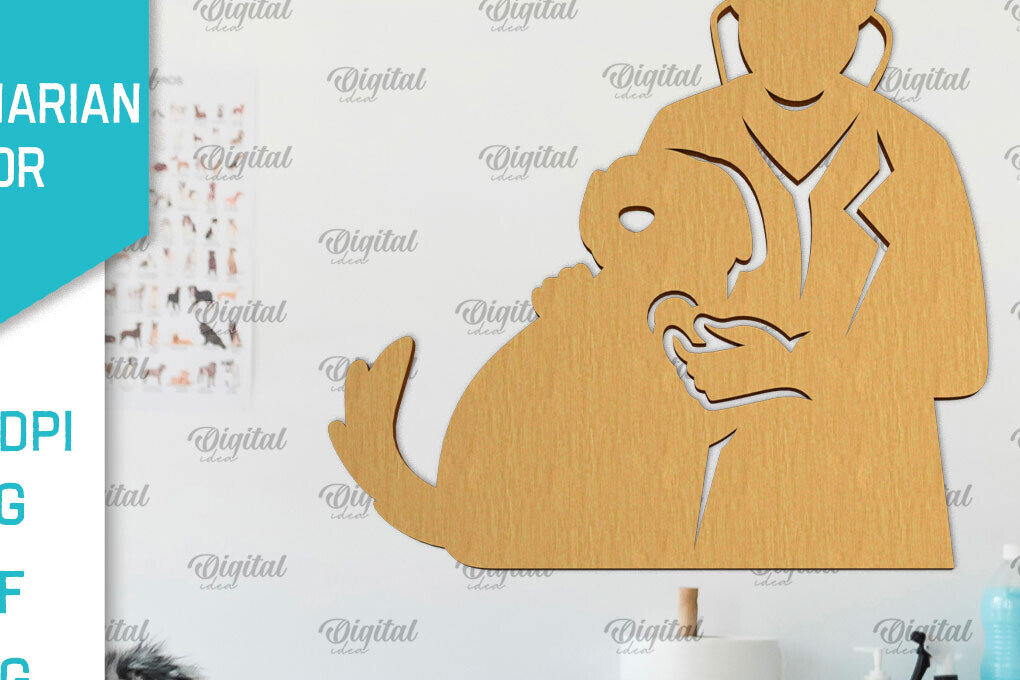 Σετ των 2 Intra απο ξύλο plywood 3mm-4mm πάχος – Κτηνίατρος Ξύλινη πινακίδα Δίασταση  20x20 cm INTRAFABR-98134509