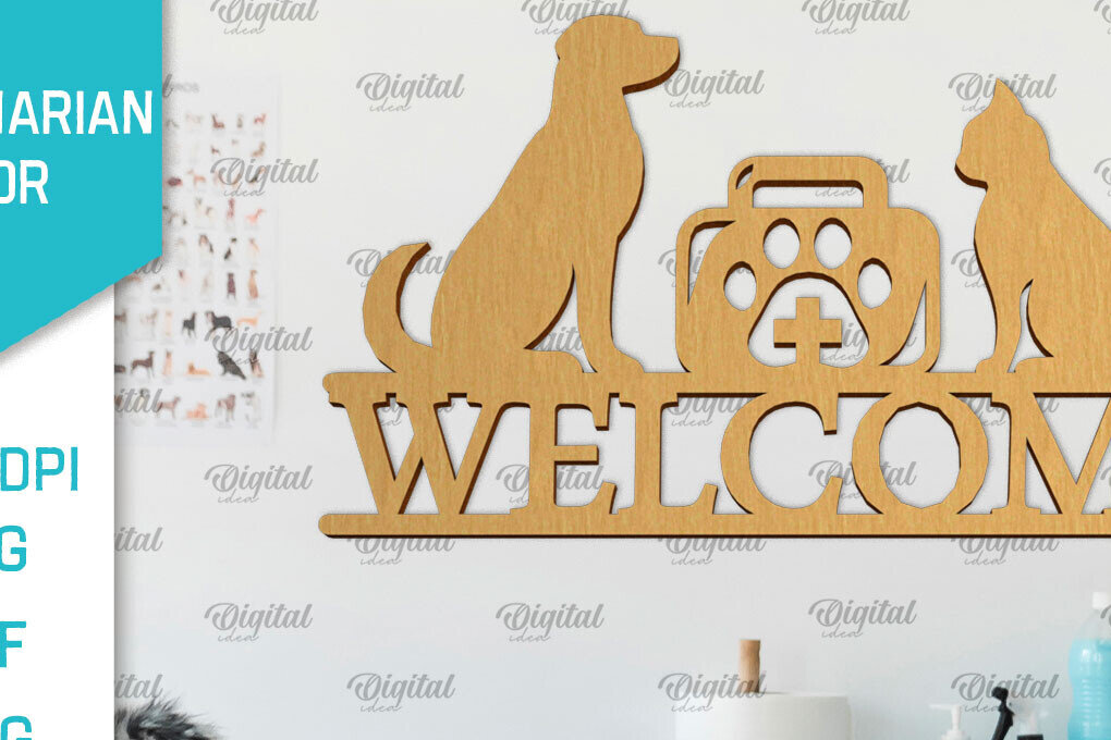 Σετ των 2 Intra απο ξύλο plywood 3mm-4mm πάχος – Κτηνίατρος Ξύλινη πινακίδα Δίασταση  20x20 cm INTRAFABR-98134203