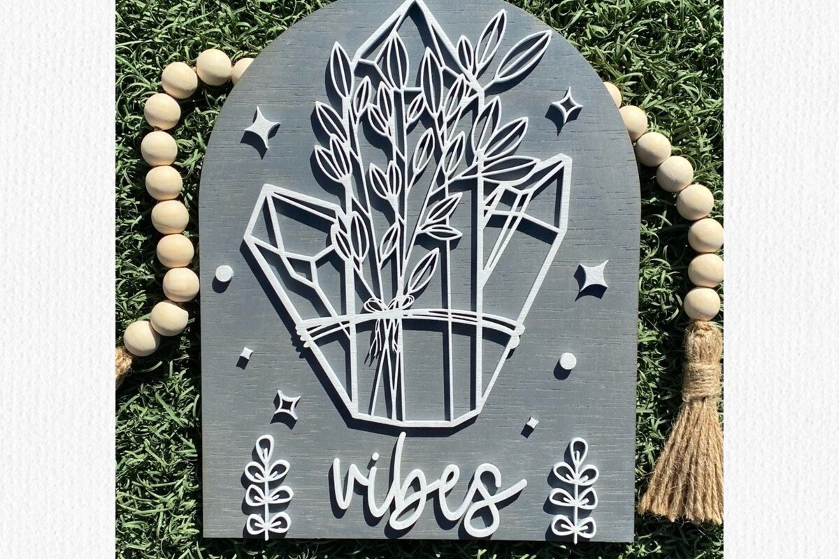 Σετ των 2 Intra απο ξύλο plywood 3mm-4mm πάχος – Vibes Boho Arch Decor Laser Δίασταση  20x20 cm INTRAFABR-44638696