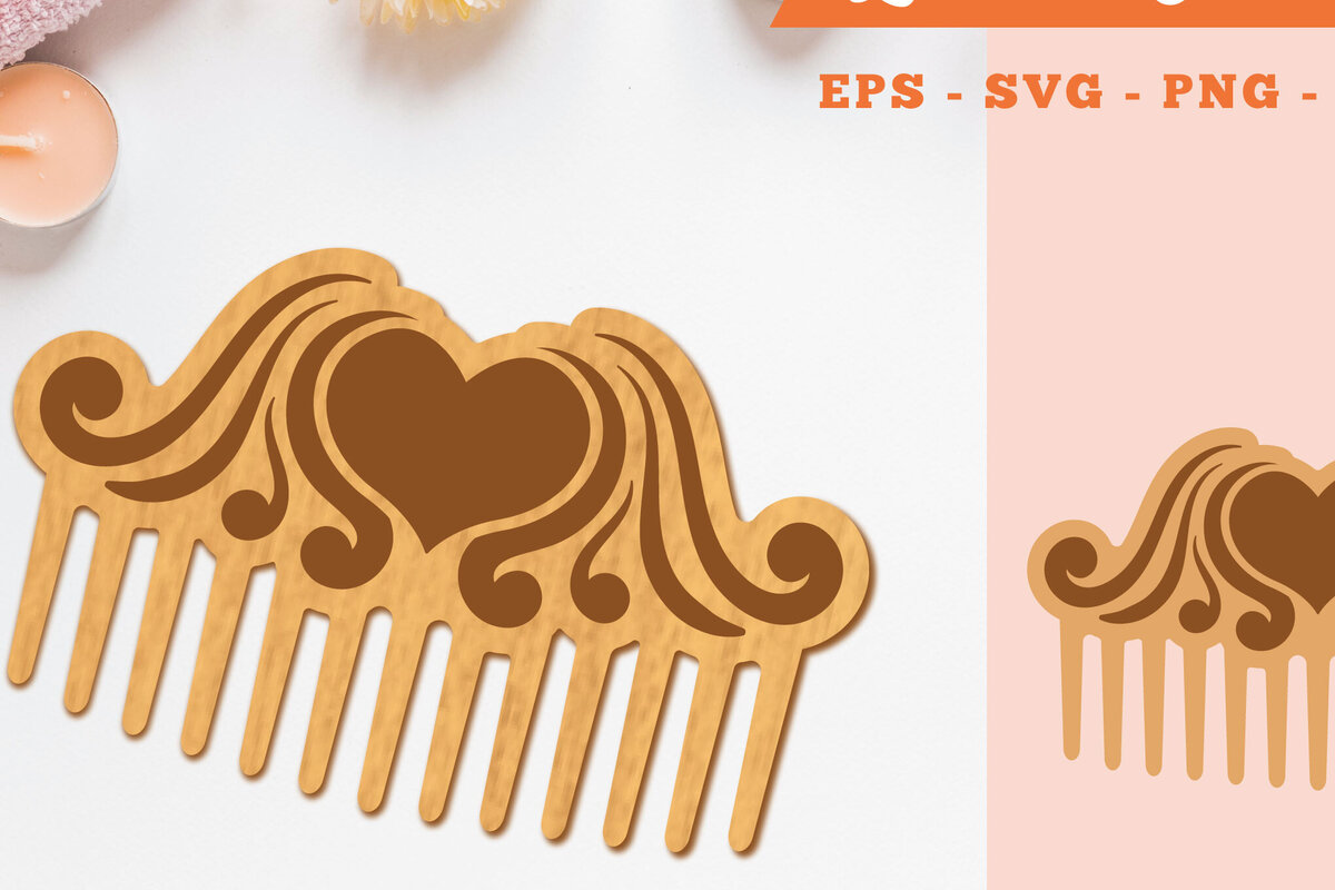 Σετ των 2 Intra απο ξύλο plywood 3mm-4mm πάχος – Βικτωριανή χτένα με λέιζερ καρδιάς 2 Δίασταση  20x20 cm INTRAFABR-105418350