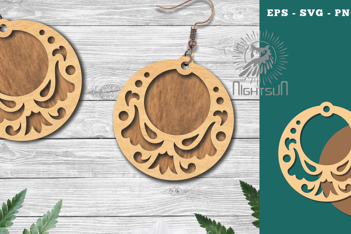 Σετ των 3 Intra απο ξύλο plywood 3mm-4mm πάχος – Σκουλαρίκια βικτωριανής κοπής με λέιζερ 4 Δίασταση  5x5 cm INTRAFABR-114792133