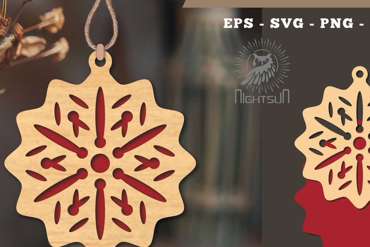 Σετ των 2 Intra απο ξύλο plywood 3mm-4mm πάχος – Βικτωριανό στολίδι κοπής με λέιζερ 1 Δίασταση  20x20 cm INTRAFABR-112189424