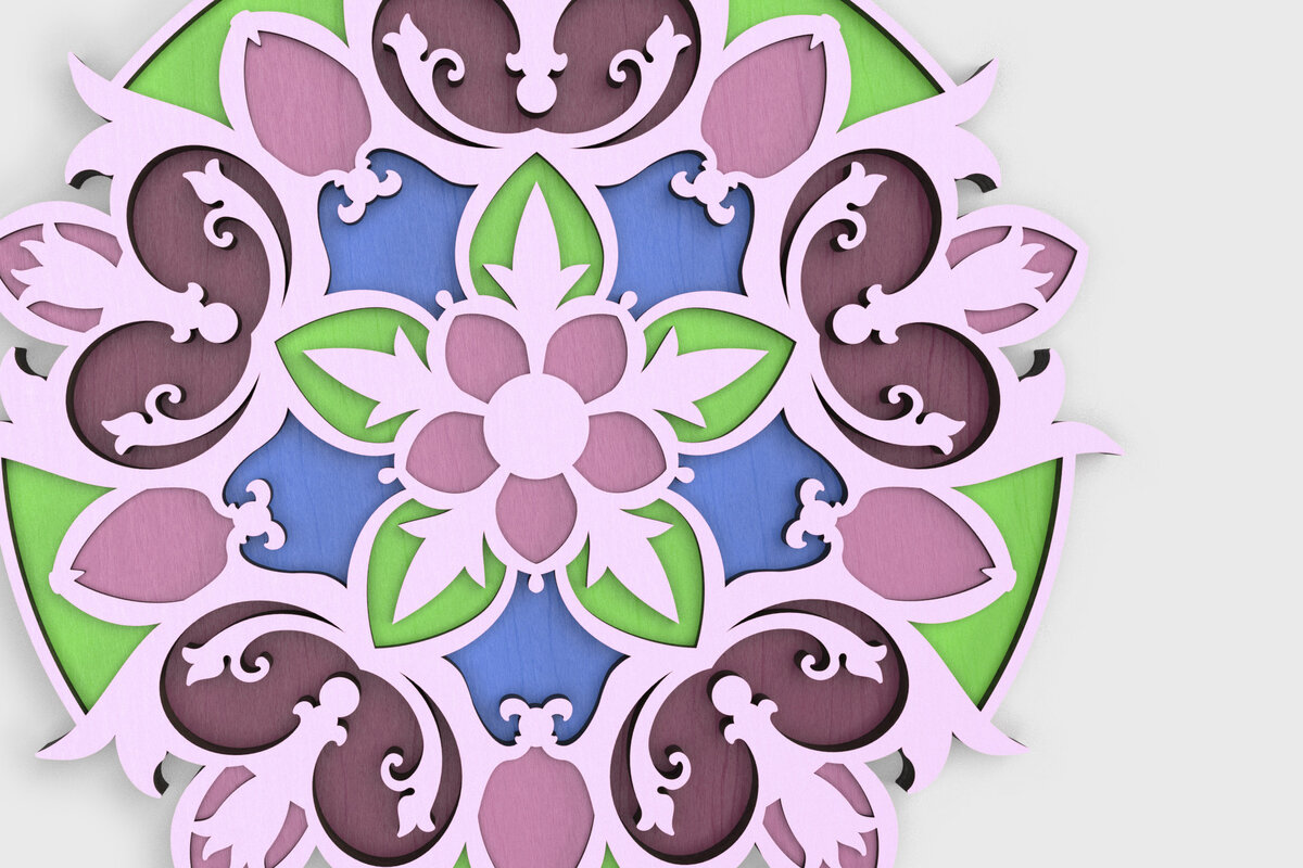 Σετ των 2 Intra απο ξύλο plywood 3mm-4mm πάχος – Μάνταλα με στρώσεις βικτωριανής τουλίπας Δίασταση  20x20 cm INTRAFABR-38064397