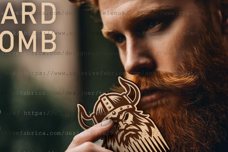 Σετ των 2 Intra απο ξύλο plywood 3mm-4mm πάχος – Viking Beard Comb|δώρο για την Ημέρα του Πατέρα Δίασταση  20x20 cm INTRAFABR-97992211