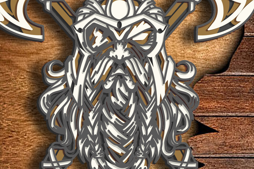 Σετ των 2 Intra απο ξύλο plywood 3mm-4mm πάχος – Viking Warrior Multilayer/Viking Cut Δίασταση  20x20 cm INTRAFABR-72888319