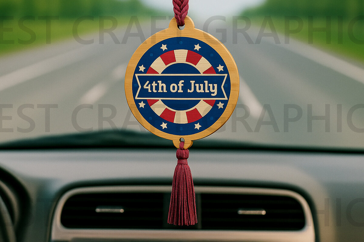 Σετ των 2 Intra απο ξύλο plywood 3mm-4mm πάχος – Vintage στολίδι 4ης Ιουλίου Δίασταση  20x20 cm INTRAFABR-123889354