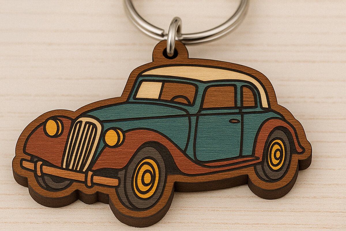 Σετ των 3 Intra απο ξύλο plywood 3mm-4mm πάχος – Αρχείο λέιζερ Vintage μπρελόκ αυτοκινήτου Δίασταση  5x5 cm INTRAFABR-121334457