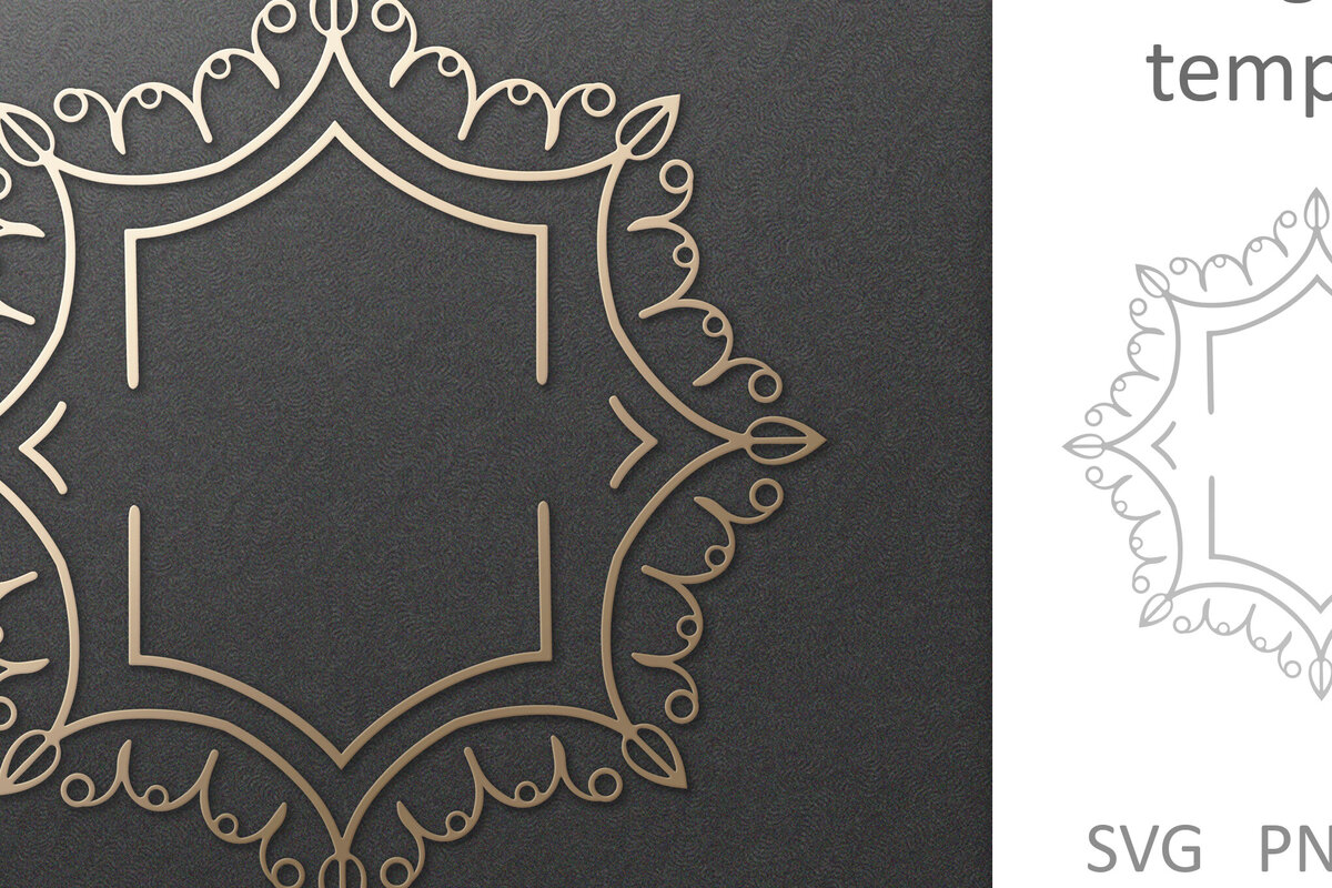 Σετ των 2 Intra απο ξύλο plywood 3mm-4mm πάχος – Vintage Φιλιγκράν Πλαίσιο Μονόγραμμα Δίασταση  20x20 cm INTRAFABR-121210091