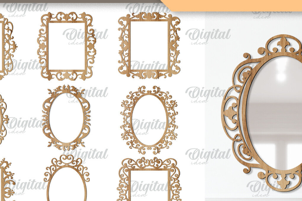 Intra απο ξύλο plywood 3mm-4mm πάχος – Πακέτο Vintage Frames. Κορνίζες καθρέφτη Δίασταση  45x45 cm INTRAFABR-88072376