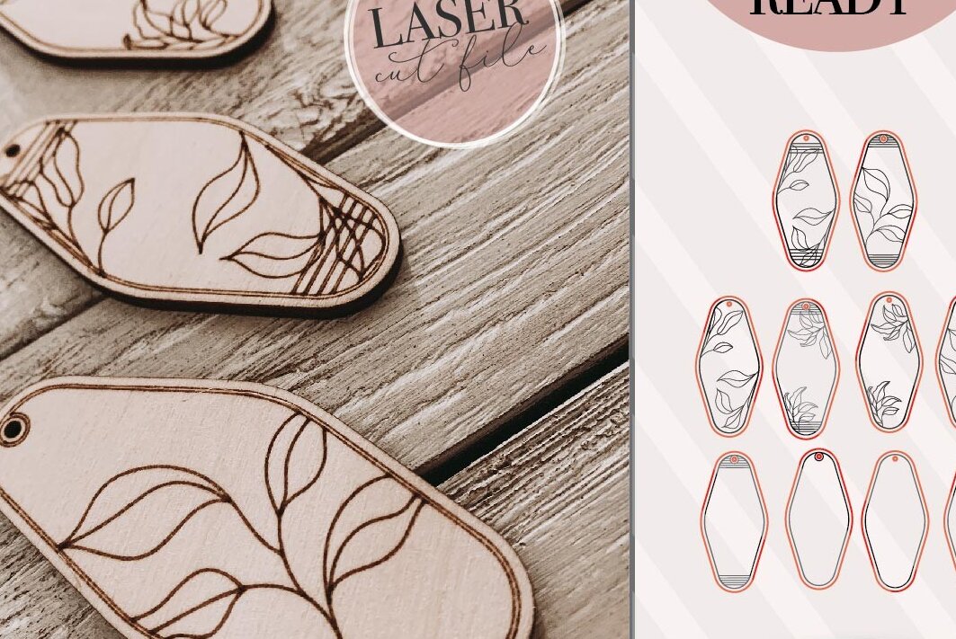 Σετ των 3 Intra απο ξύλο plywood 3mm-4mm πάχος – Πακέτο μπρελόκ Vintage Motel Δίασταση  5x5 cm INTRAFABR-74519172