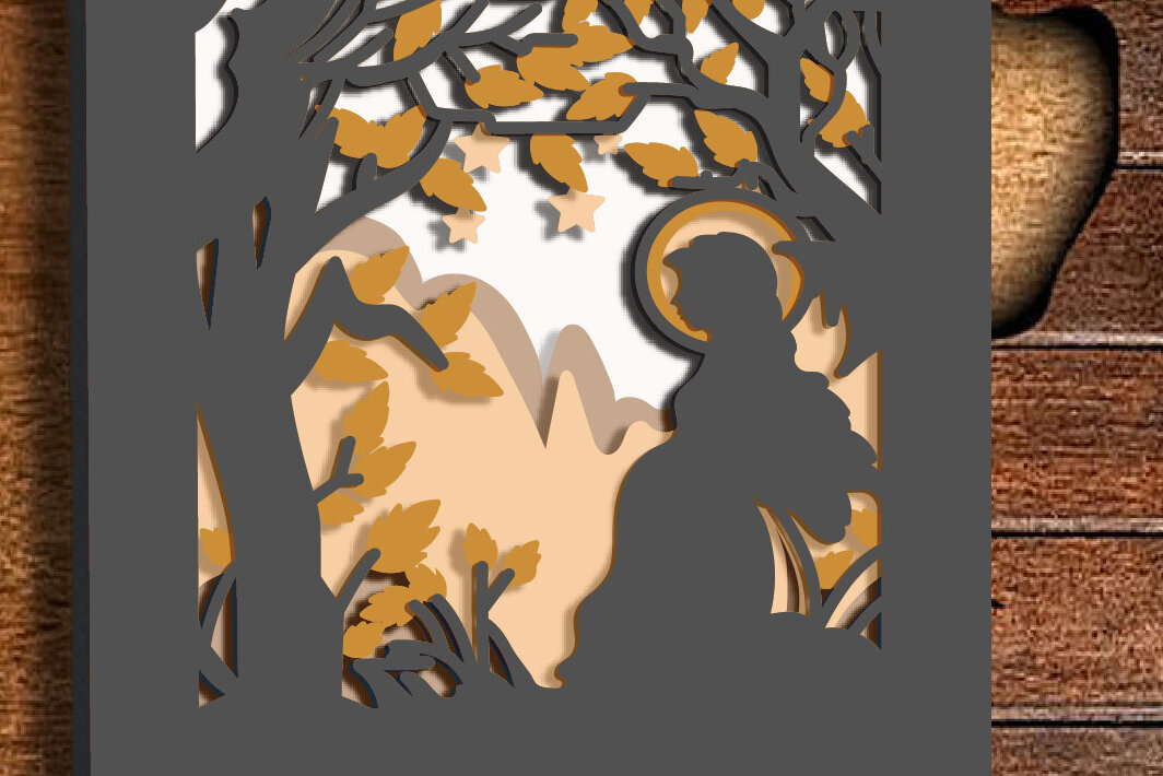 Σετ των 2 Intra απο ξύλο plywood 3mm-4mm πάχος – Virgin Mary Multilayer/Vector Virgin Δίασταση  20x20 cm INTRAFABR-72888493