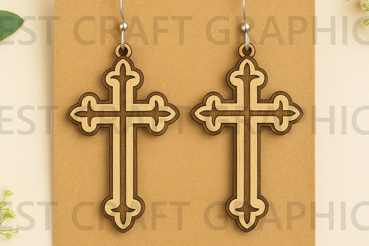 Σετ των 3 Intra απο ξύλο plywood 3mm-4mm πάχος – Σκουλαρίκια Virgin Mary Stud Δίασταση  5x5 cm INTRAFABR-124682494