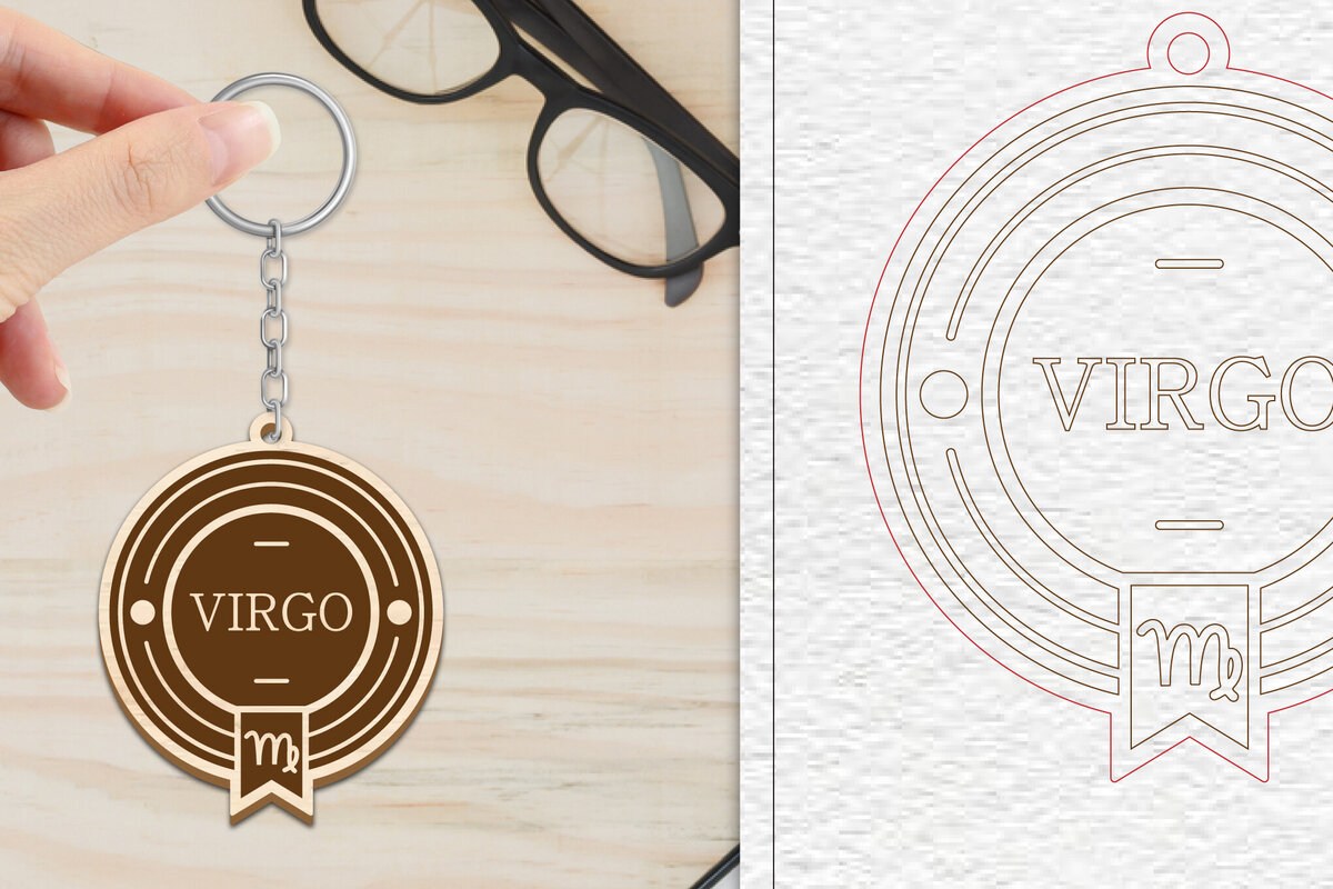 Σετ των 3 Intra απο ξύλο plywood 3mm-4mm πάχος – Κοπή Laser Μπρελόκ Virgo | Ζώδιο Δίασταση  5x5 cm INTRAFABR-102216691