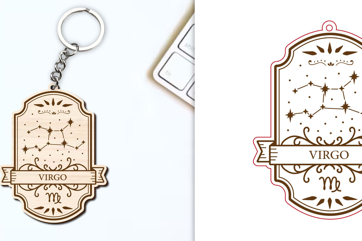 Σετ των 3 Intra απο ξύλο plywood 3mm-4mm πάχος – Κοπή Laser Μπρελόκ Virgo | Ζώδιο Δίασταση  5x5 cm INTRAFABR-98419469