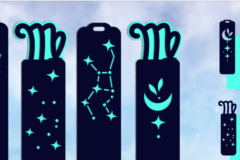 Σετ των 2 Intra απο ξύλο plywood 3mm-4mm πάχος – Virgo Zodiac Σελιδοδείκτες Layered Δίασταση  20x20 cm INTRAFABR-117116907