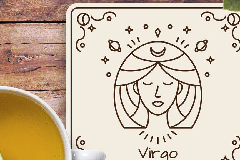 Σετ των 2 Intra απο ξύλο plywood 3mm-4mm πάχος – Virgo Zodiac Coasters Χαρακτική με λέιζερ Δίασταση  20x20 cm INTRAFABR-122549934