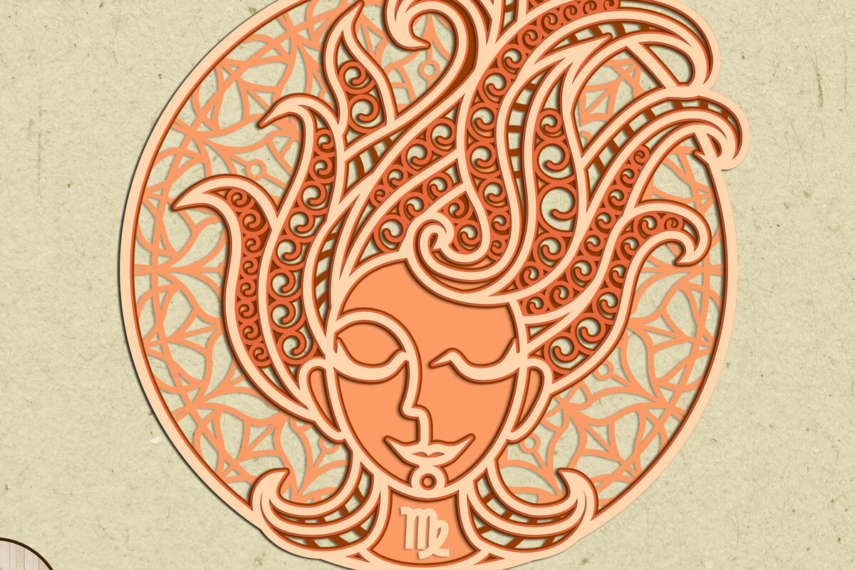 Intra απο ξύλο plywood 3mm-4mm πάχος – Διακόσμηση πάνελ τοίχου Virgo Zodiac Δίασταση  40x30 cm INTRAFABR-101333742