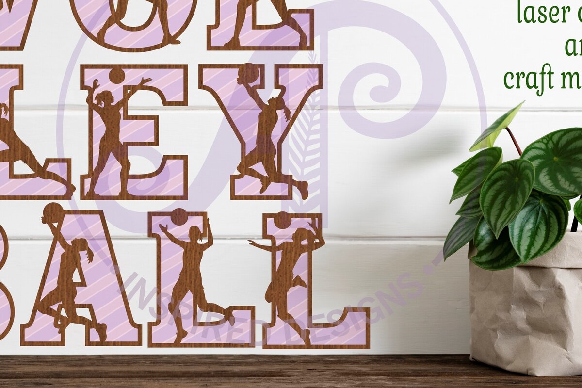 Σετ των 2 Intra απο ξύλο plywood 3mm-4mm πάχος – Γράμματα παίκτριας βόλεϊ X 57 Δίασταση  20x20 cm INTRAFABR-90459957