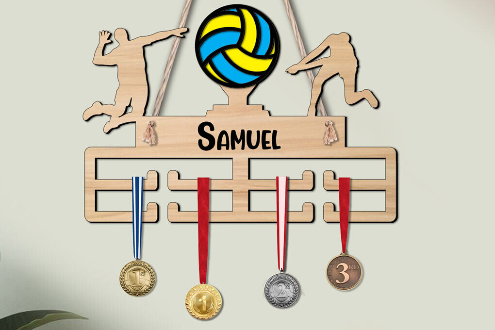 Intra απο ξύλο plywood 3mm-4mm πάχος – Βόλεϊ Άνδρας Κάτοχος Μεταλλίου Τοίχου Δίασταση  40x30 cm INTRAFABR-119905756