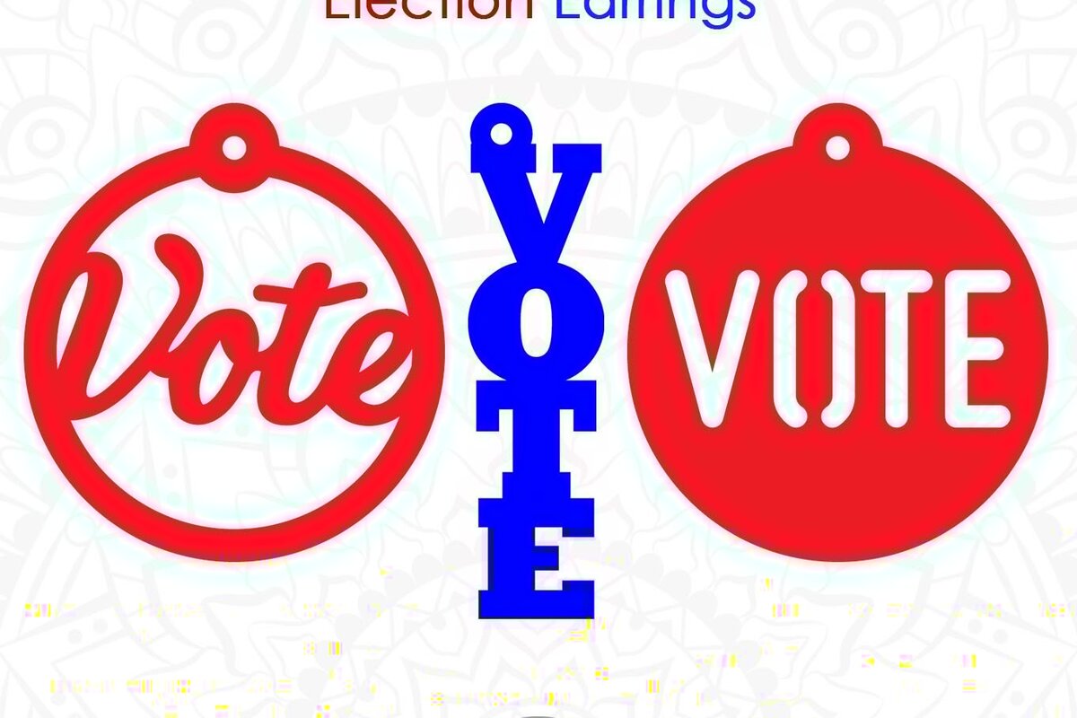 Σετ των 3 Intra απο ξύλο plywood 3mm-4mm πάχος – Vote Earrings, Vote Jewelry Δίασταση  5x5 cm INTRAFABR-44863931