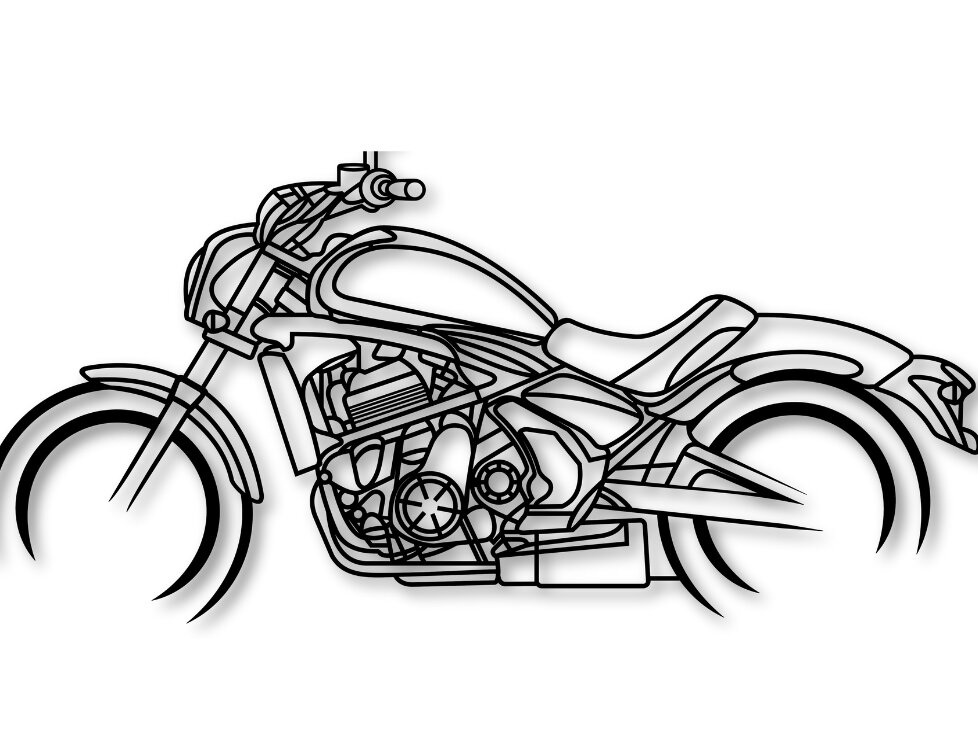 Σετ των 2 Intra απο ξύλο plywood 3mm-4mm πάχος – Vulcan S Μοτοσικλέτα Διάνυσμα Dxf Δίασταση  20x20 cm INTRAFABR-114092712