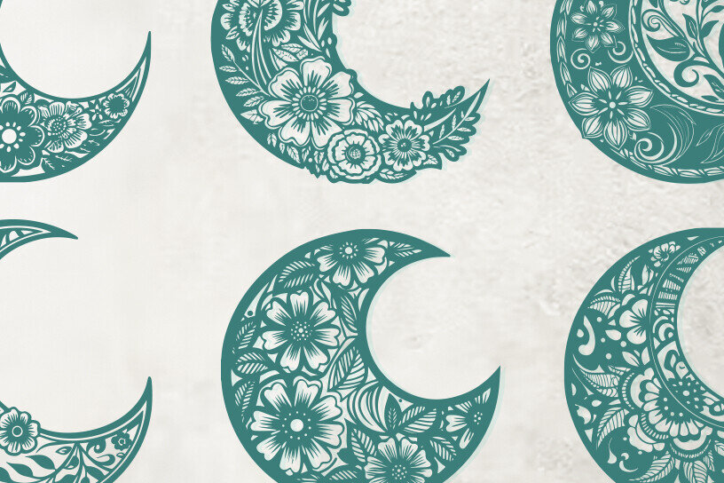 Intra απο ξύλο plywood 3mm-4mm πάχος – Wall Art Floral Moon  κοπής με λέιζερ Δίασταση  40x30 cm INTRAFABR-113123982