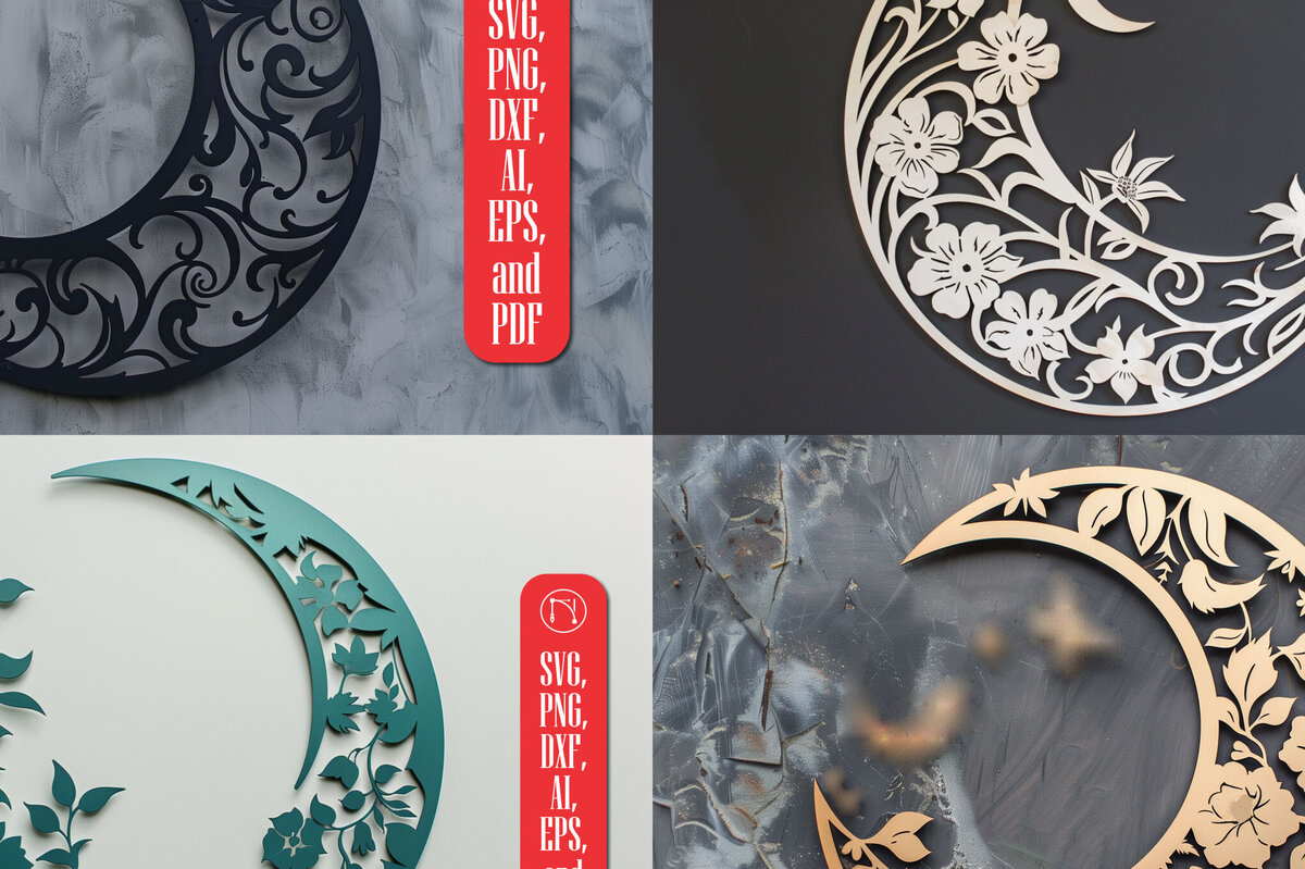 Intra απο ξύλο plywood 3mm-4mm πάχος – Πακέτο τοίχου Floral Moon Δίασταση  40x30 cm INTRAFABR-102125008