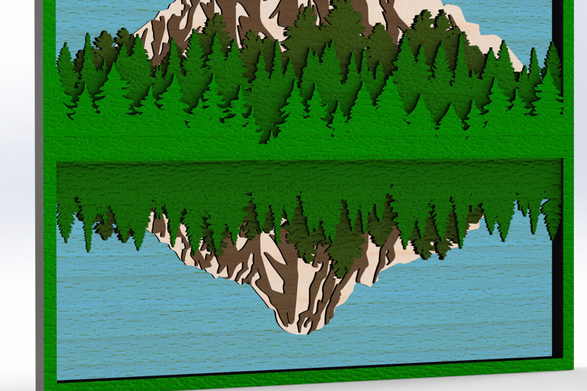 Intra απο ξύλο plywood 3mm-4mm πάχος – Wall Art Lake και Mountain για Laser Δίασταση  40x30 cm INTRAFABR-79580475