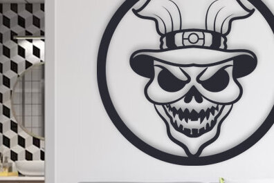 Intra απο ξύλο plywood 3mm-4mm πάχος – Τέχνη τοίχου με Skull Head Δίασταση  40x30 cm INTRAFABR-75170994