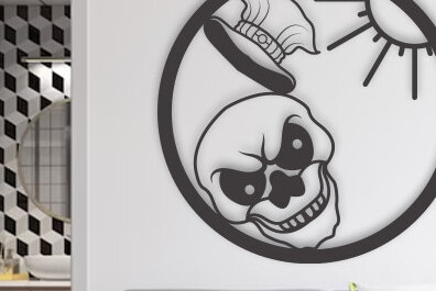 Intra απο ξύλο plywood 3mm-4mm πάχος – Τέχνη τοίχου με Skull Head Δίασταση  40x30 cm INTRAFABR-75171020