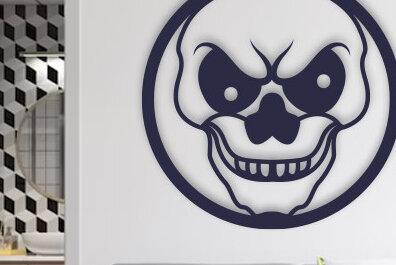 Intra απο ξύλο plywood 3mm-4mm πάχος – Τέχνη τοίχου με Skull Head Δίασταση  40x30 cm INTRAFABR-75170986