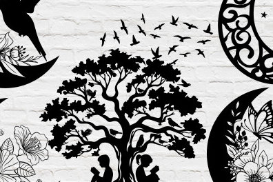 Intra απο ξύλο plywood 3mm-4mm πάχος – Πακέτο κοπής με λέιζερ Wall Art Moon Δίασταση  40x30 cm INTRAFABR-101051776