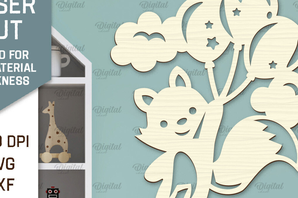 Σετ των 2 Intra απο ξύλο plywood 3mm-4mm πάχος – Τοίχο Διακόσμηση Βρεφικού Δωματίου Δίασταση  20x20 cm INTRAFABR-98430069