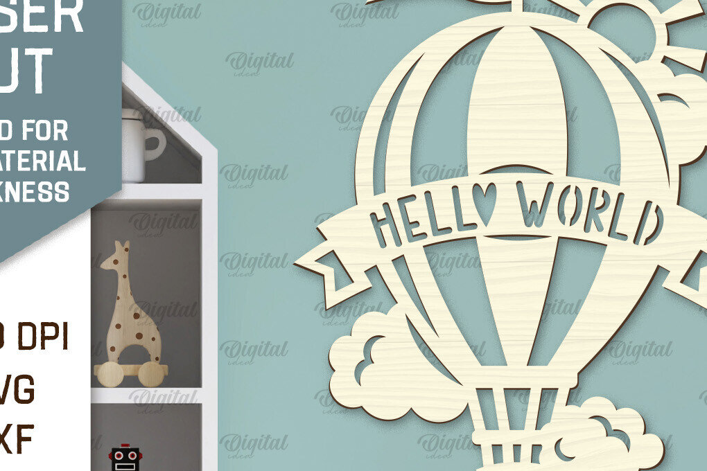 Σετ των 2 Intra απο ξύλο plywood 3mm-4mm πάχος – Τοίχο Διακόσμηση Βρεφικού Δωματίου Δίασταση  20x20 cm INTRAFABR-98405881