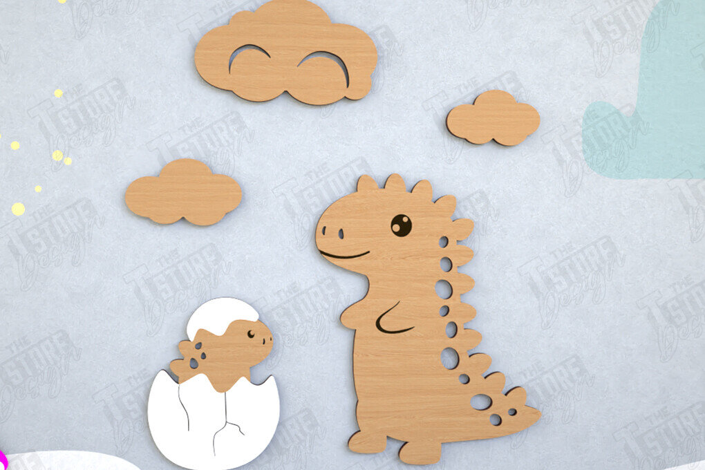 Intra απο ξύλο plywood 3mm-4mm πάχος – Διακόσμηση τοίχου βρεφικού δωματίου  κοπής με λέιζερ Δίασταση  40x30 cm INTRAFABR-114668571