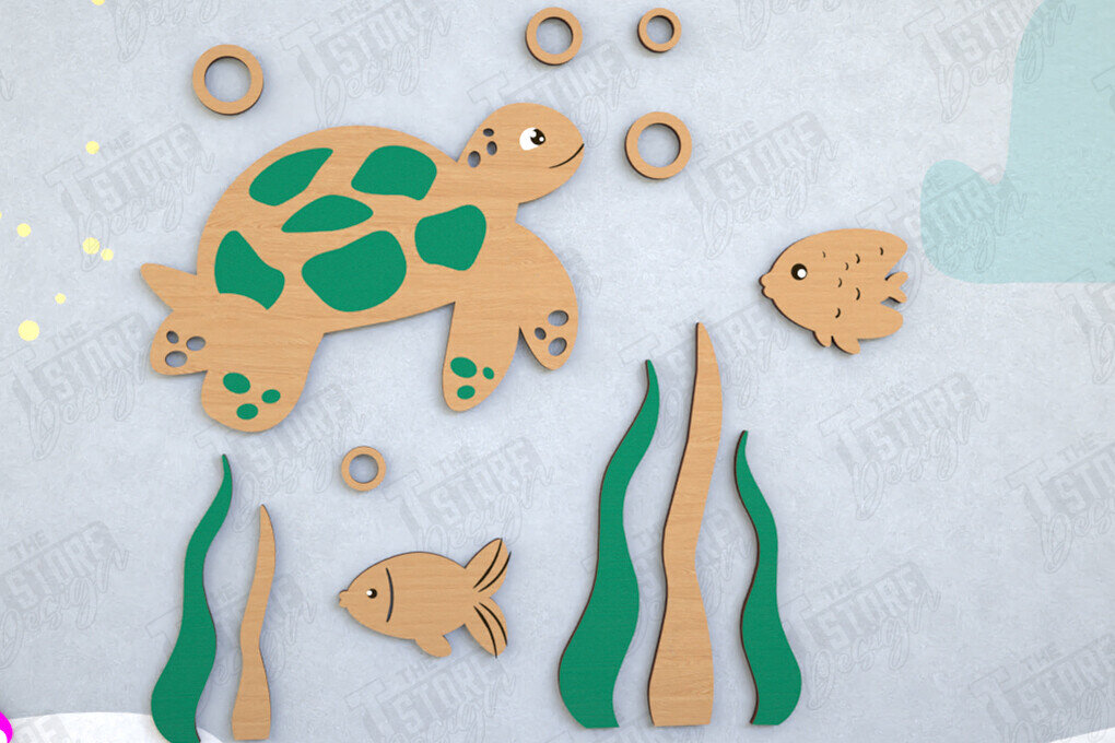 Intra απο ξύλο plywood 3mm-4mm πάχος – Διακόσμηση τοίχου βρεφικού δωματίου  κοπής με λέιζερ Δίασταση  40x30 cm INTRAFABR-114668594