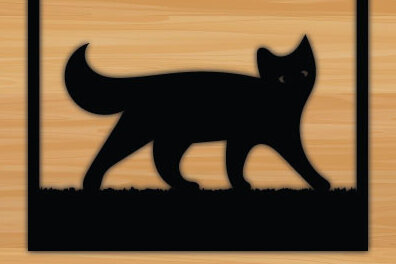 Intra απο ξύλο plywood 3mm-4mm πάχος – Τοίχο Cat File Decor Wall Art Δίασταση  40x30 cm INTRAFABR-69337329