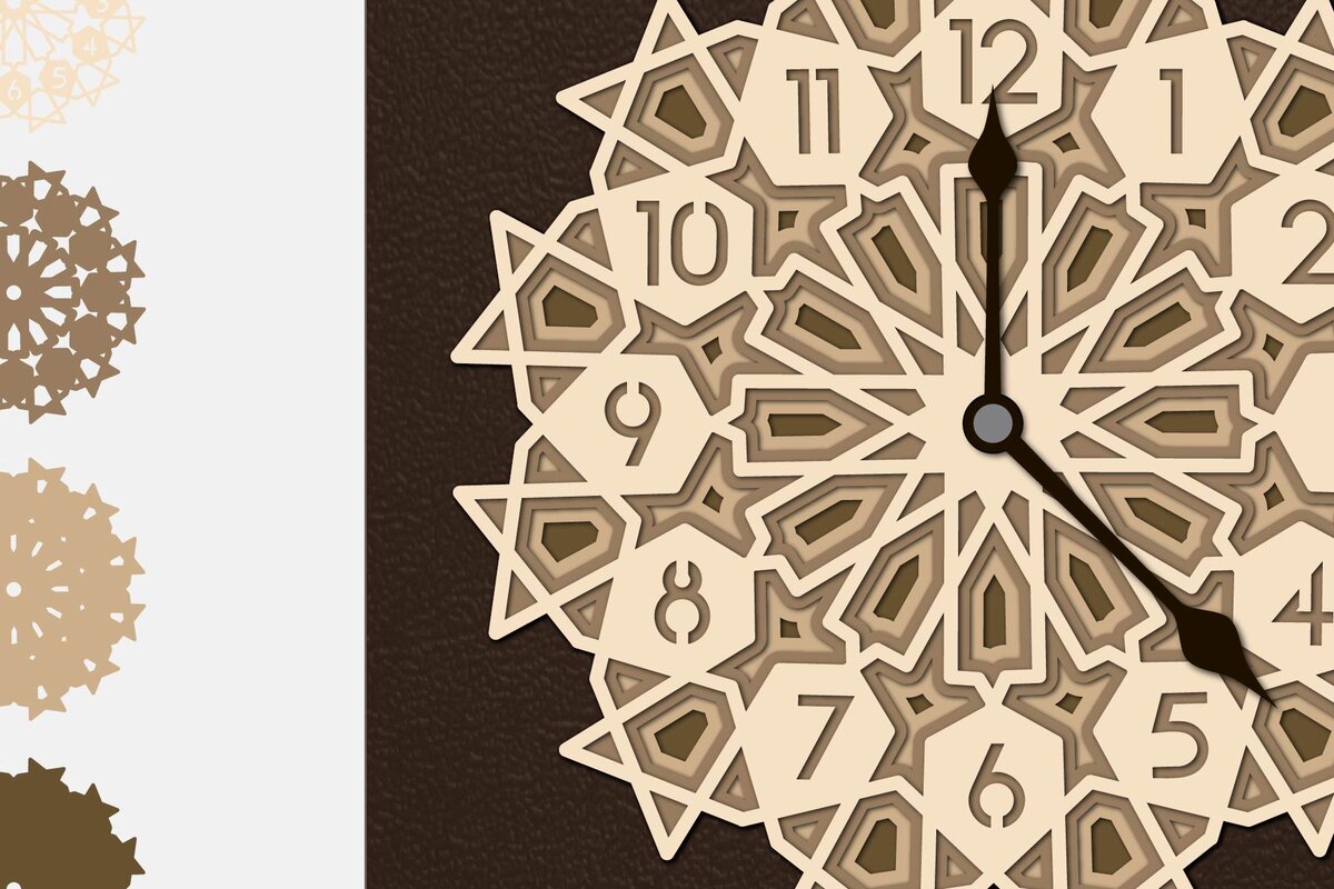 Intra απο ξύλο plywood 3mm-4mm πάχος – Πολυστρωματικό αρχείο κομμένου ρολογιού τοίχου Δίασταση  40x30 cm INTRAFABR-4500006