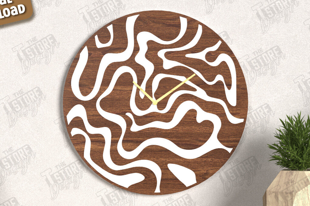 Intra απο ξύλο plywood 3mm-4mm πάχος – Ρολόι τοίχου | Διακοσμητικό ρολόι Δίασταση  40x30 cm INTRAFABR-123419420