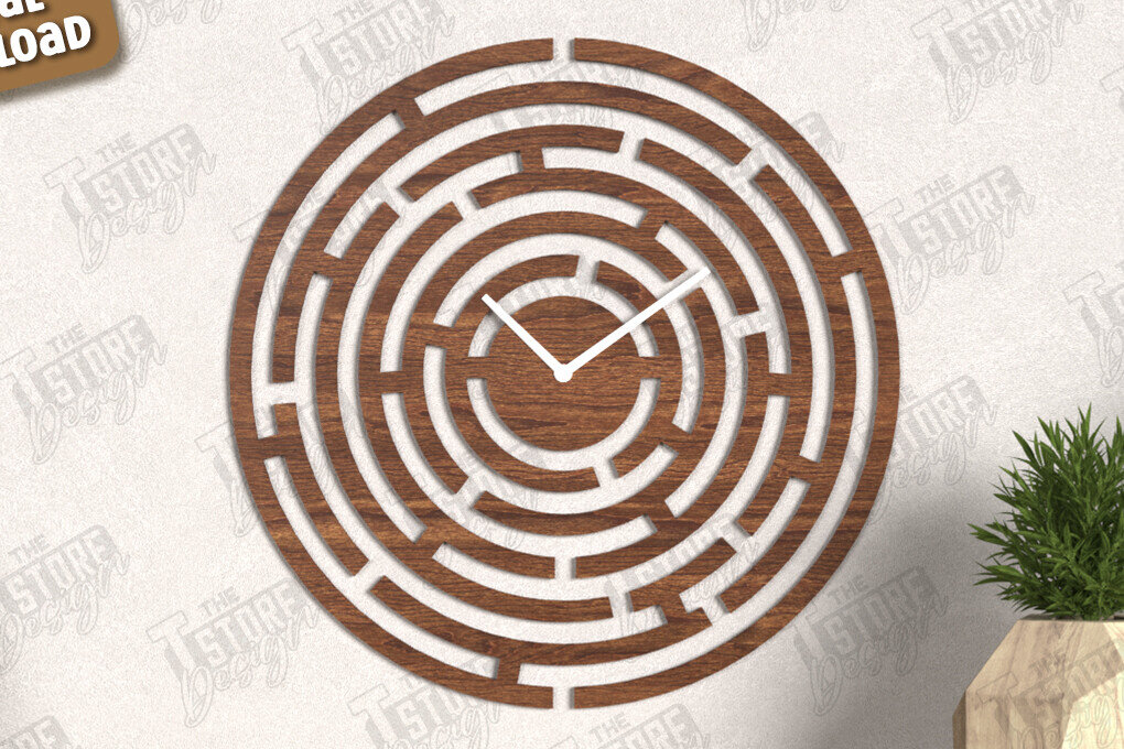 Intra απο ξύλο plywood 3mm-4mm πάχος – Ρολόι τοίχου | Διακοσμητικό ρολόι Δίασταση  40x30 cm INTRAFABR-123119693