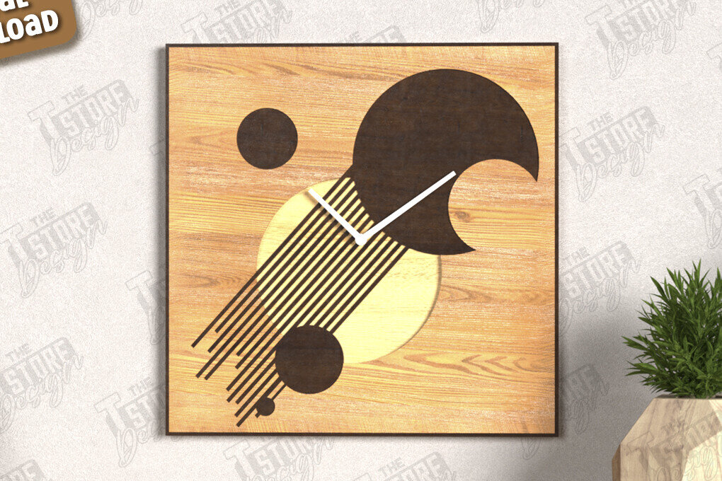 Intra απο ξύλο plywood 3mm-4mm πάχος – Ρολόι τοίχου | Διακοσμητικό ρολόι Δίασταση  40x30 cm INTRAFABR-123419412