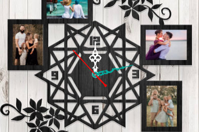 Intra απο ξύλο plywood 3mm-4mm πάχος – Ρολόι τοίχου Δίασταση  40x30 cm INTRAFABR-90664965