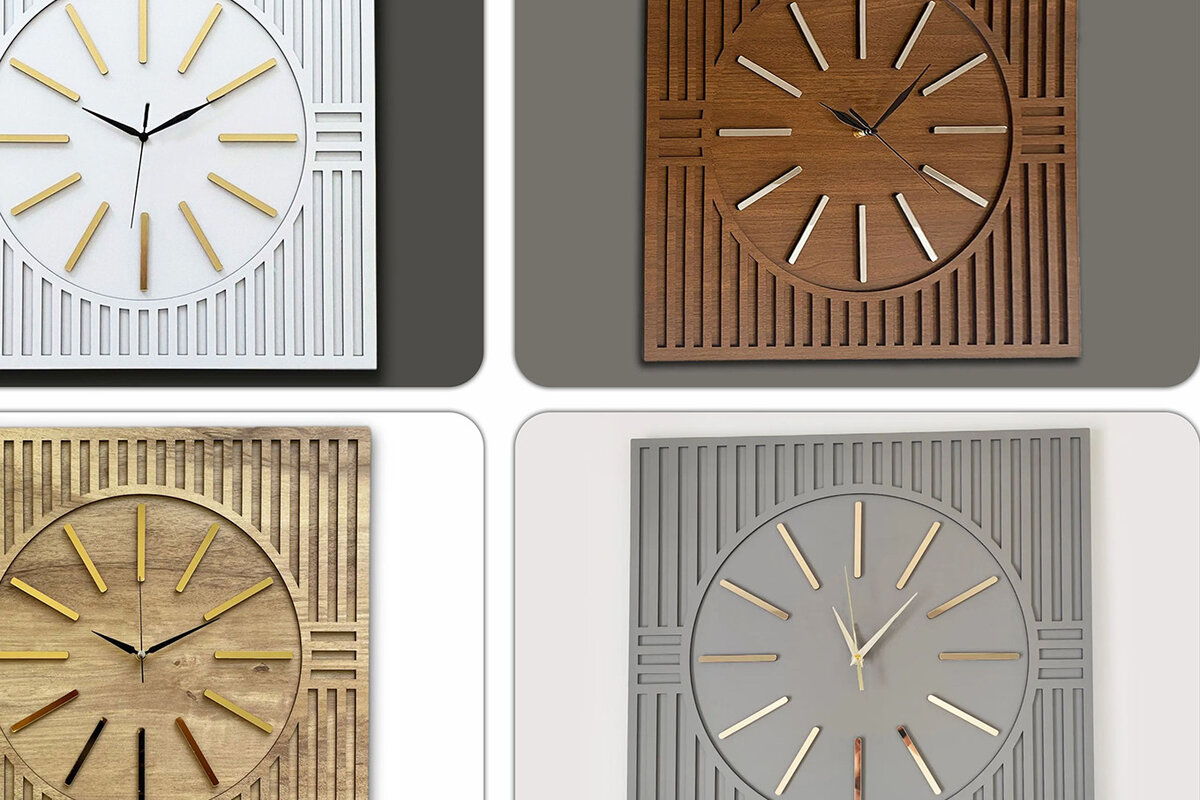 Intra απο ξύλο plywood 3mm-4mm πάχος – Ρολόι τοίχου Δίασταση  40x30 cm INTRAFABR-60921704