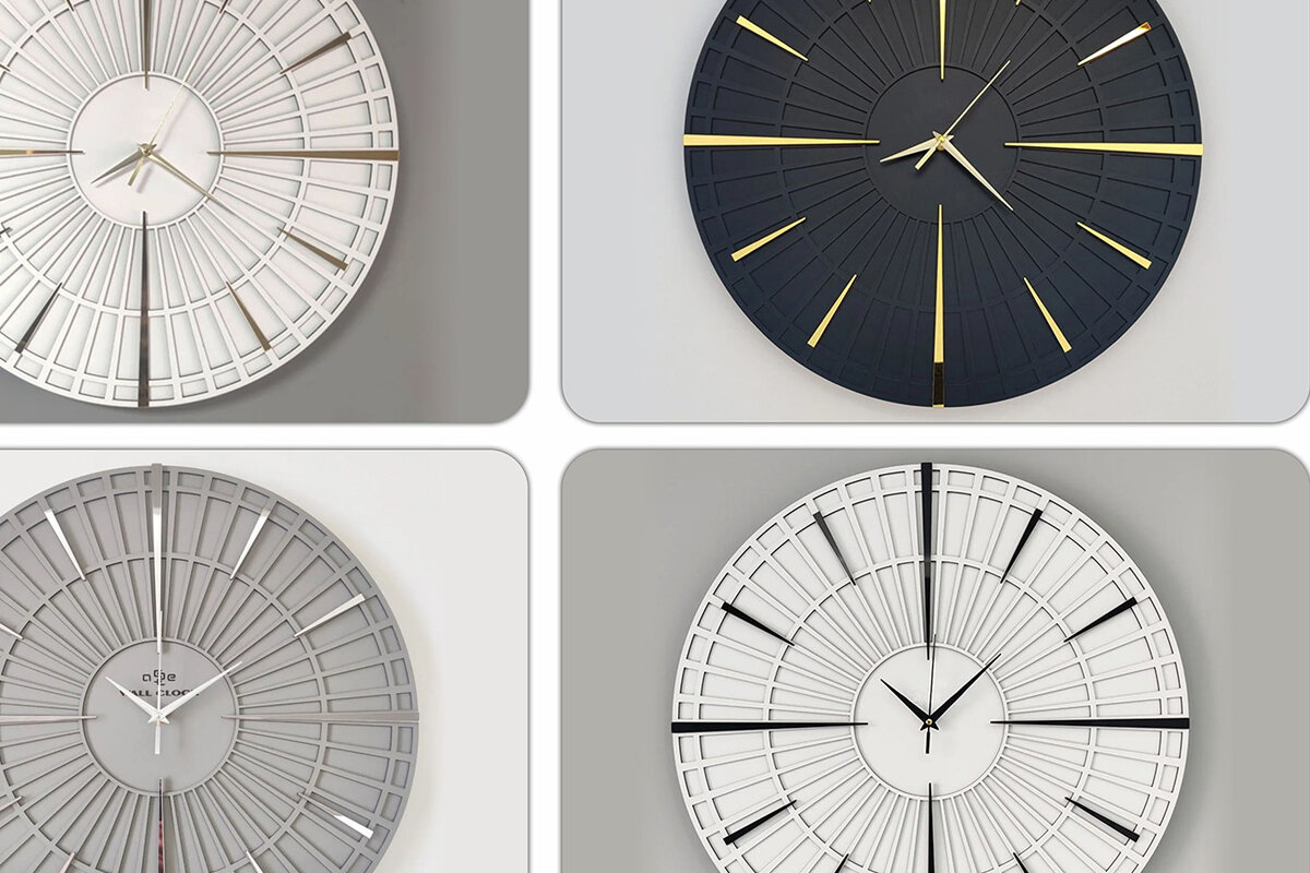 Σετ των 2 Intra απο ξύλο plywood 3mm-4mm πάχος – Ρολόι τοίχου, Αρχείο κοπής με λέιζερ Δίασταση  40x30 cm INTRAFABR-61858348