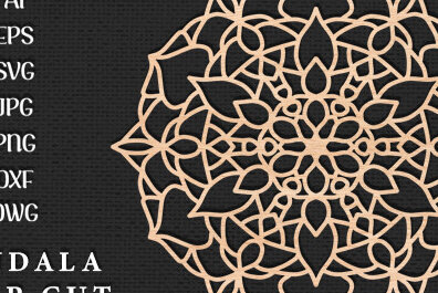 Intra απο ξύλο plywood 3mm-4mm πάχος – Διακόσμηση τοίχου Mandala Cut Laser Δίασταση  40x30 cm INTRAFABR-49273639