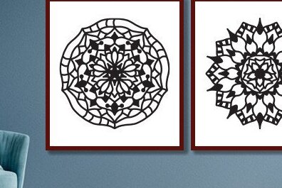 Intra απο ξύλο plywood 3mm-4mm πάχος – Διακόσμηση τοίχου Mandala Cut Laser Δίασταση  40x30 cm INTRAFABR-41723192