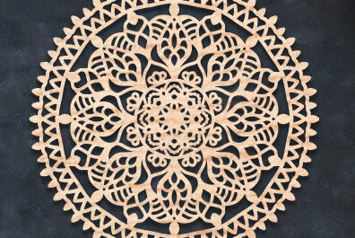 Σετ των 2 Intra απο ξύλο plywood 3mm-4mm πάχος – Διακόσμηση τοίχου Mandala Cut Laser Δίασταση  40x30 cm INTRAFABR-63925911