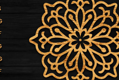 Σετ των 2 Intra απο ξύλο plywood 3mm-4mm πάχος – Διακόσμηση τοίχου Mandala Cut Laser Δίασταση  40x30 cm INTRAFABR-115020009