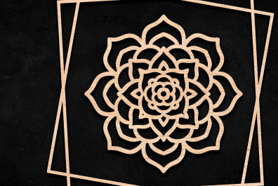 Intra απο ξύλο plywood 3mm-4mm πάχος – Διακόσμηση τοίχου Mandala Cut Laser Δίασταση  40x30 cm INTRAFABR-118046254